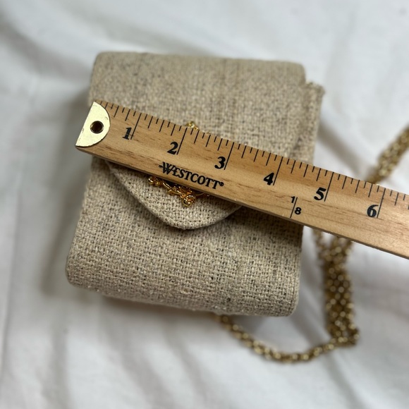 Beautiful Nina Arjani Canvas Buckle Bag Gold Chain A040123 - Picture 7 of 7